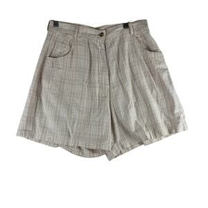 Vintage Deadstock Woolrich Shorts Women's 30" Waist Beige Plaid Preppy Academia